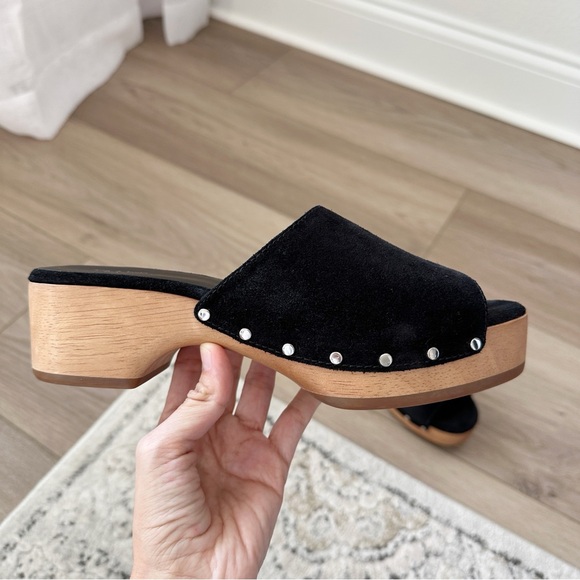 NEW Rag & Bone Mara Studded Clog Slides in Black Suede sz 39 - Picture 4 of 10
